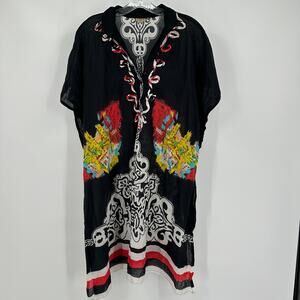 Tree of‎ Life Womens Kaftan Free Size Sheer Boho Festival Ethnic Print Flowy